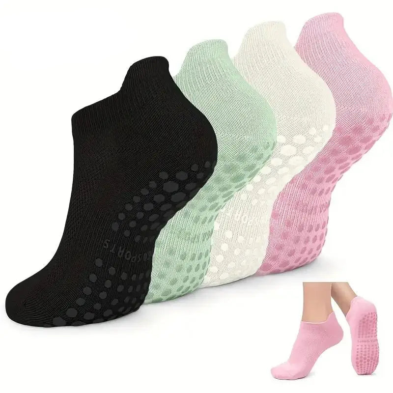 4 pairs Grip Pilates Socks