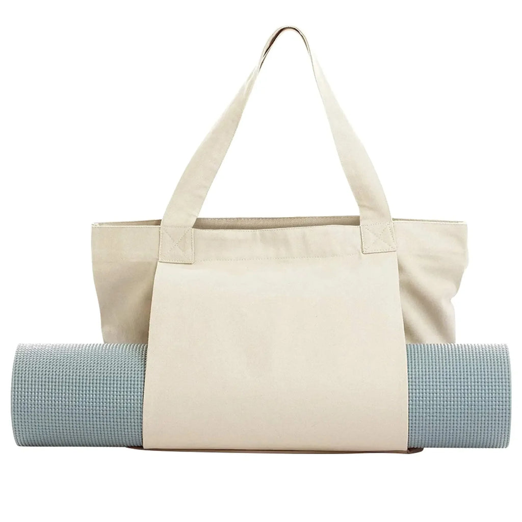 Canvas Tote Bag with Yoga Mat Carrier