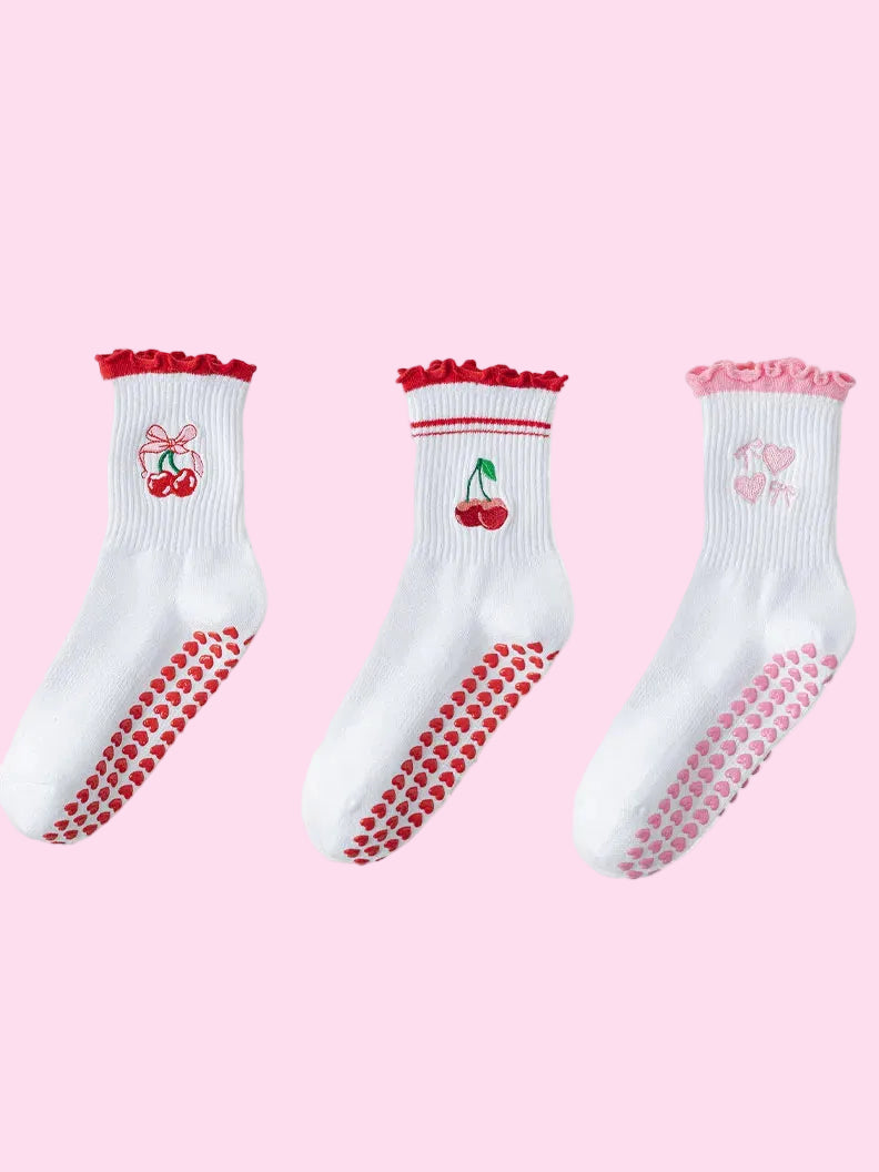3-Pair Pilates Grip Socks