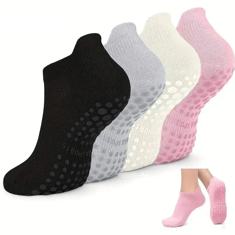 4 pairs Grip Pilates Socks